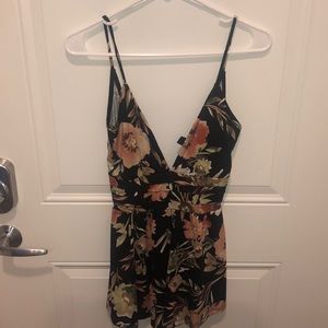 Black floral romper